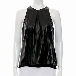 A.L.C. Black Leather Tank Top